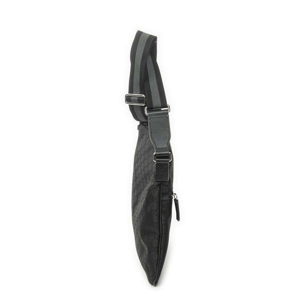Gucci Small Front Zip Messenger Black GG Nylon Canvas — view 4
