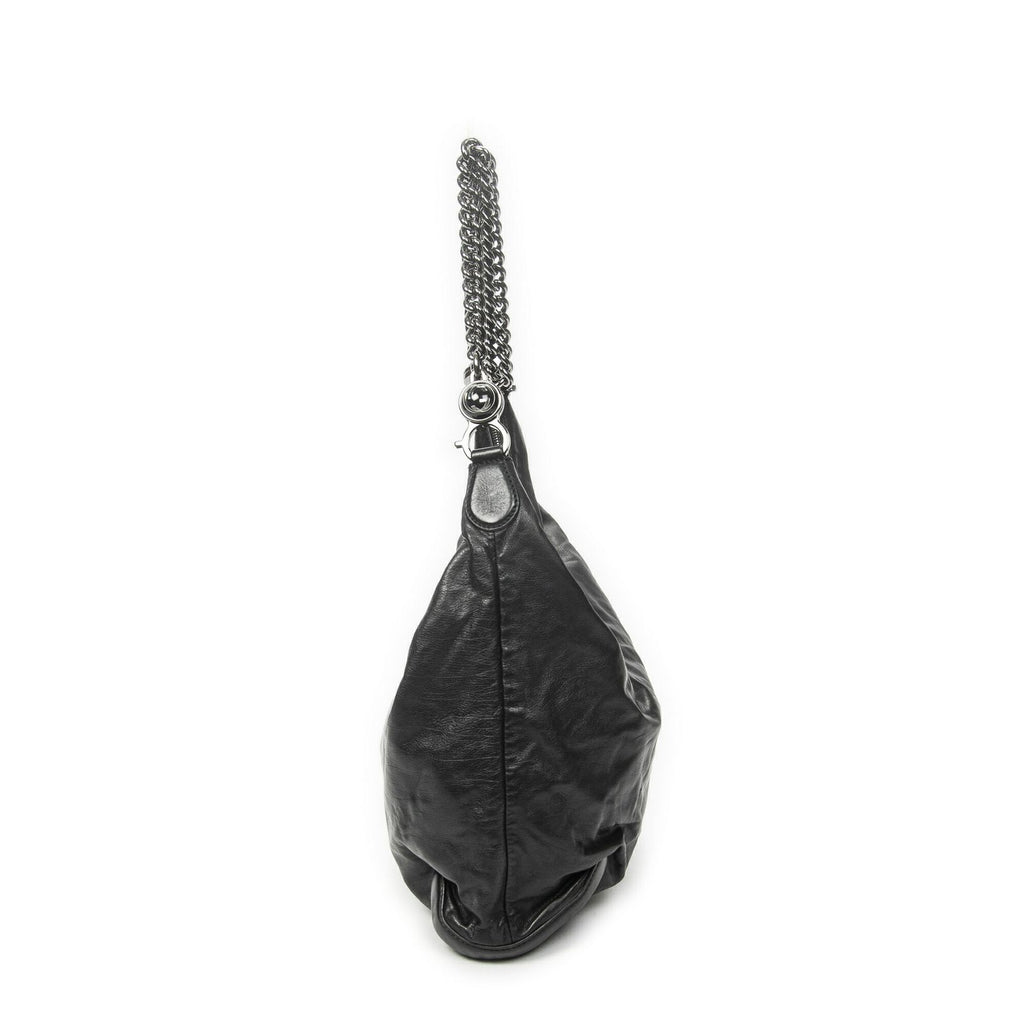 Gucci Medium Galaxy Chain Hobo Black Lambskin Leather — view 4