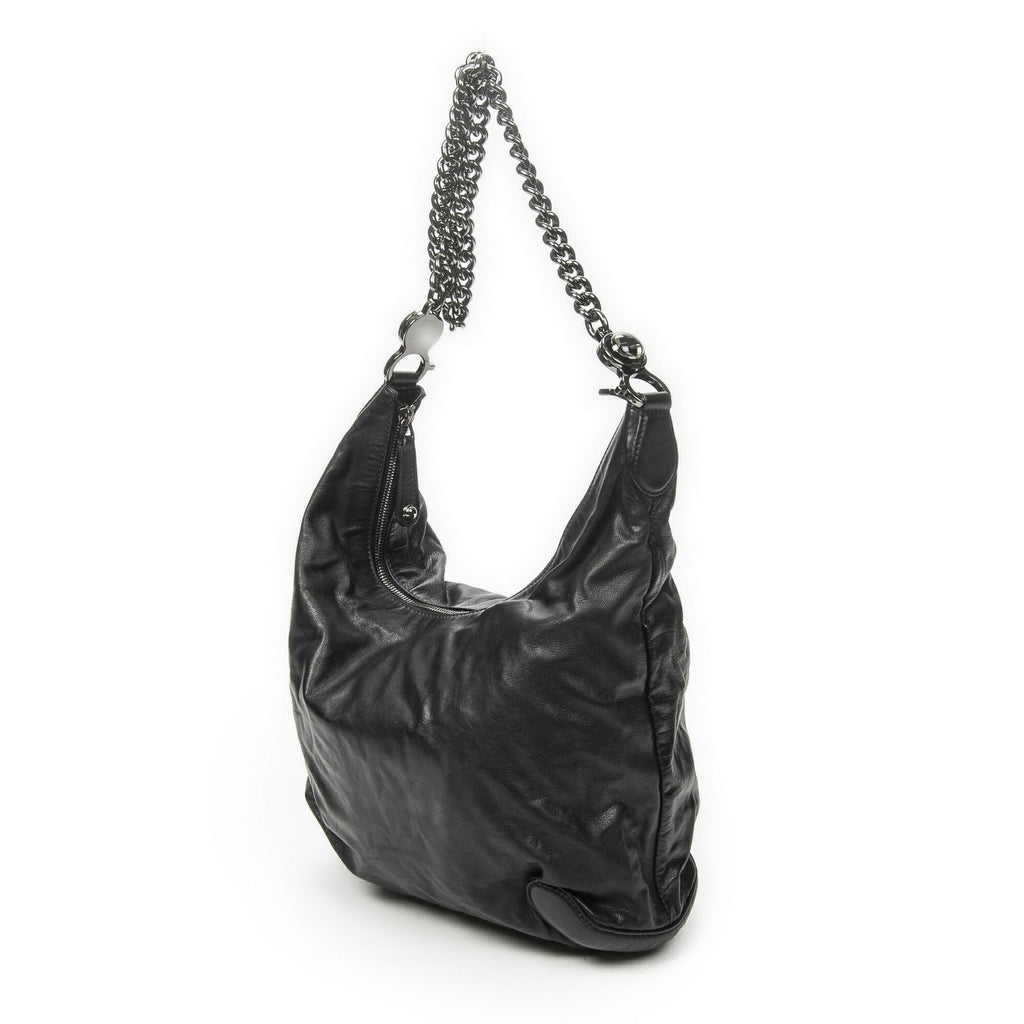 Gucci Medium Galaxy Chain Hobo Black Lambskin Leather — view 2