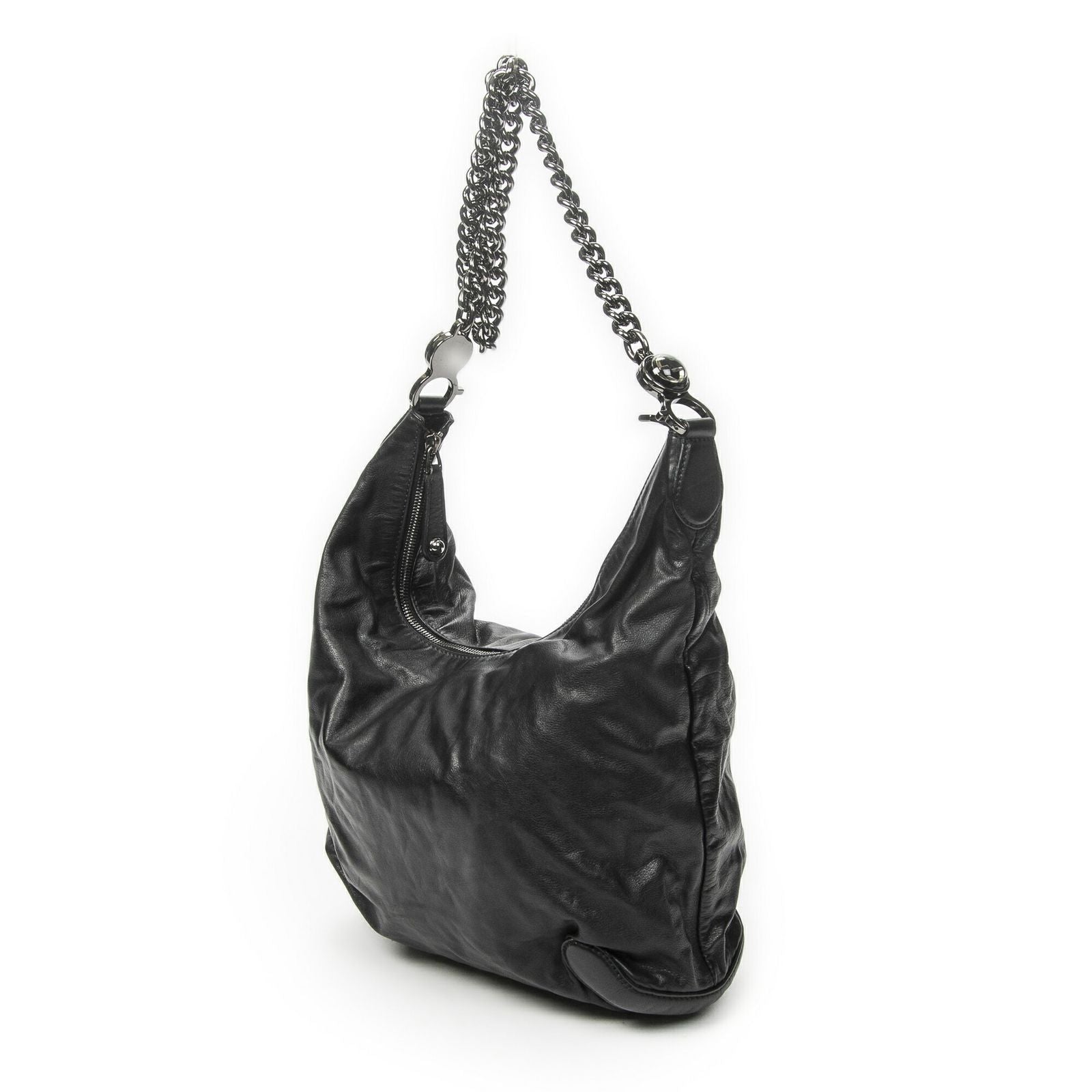 Gucci Medium Galaxy Chain Hobo Black Lambskin Leather — view 2