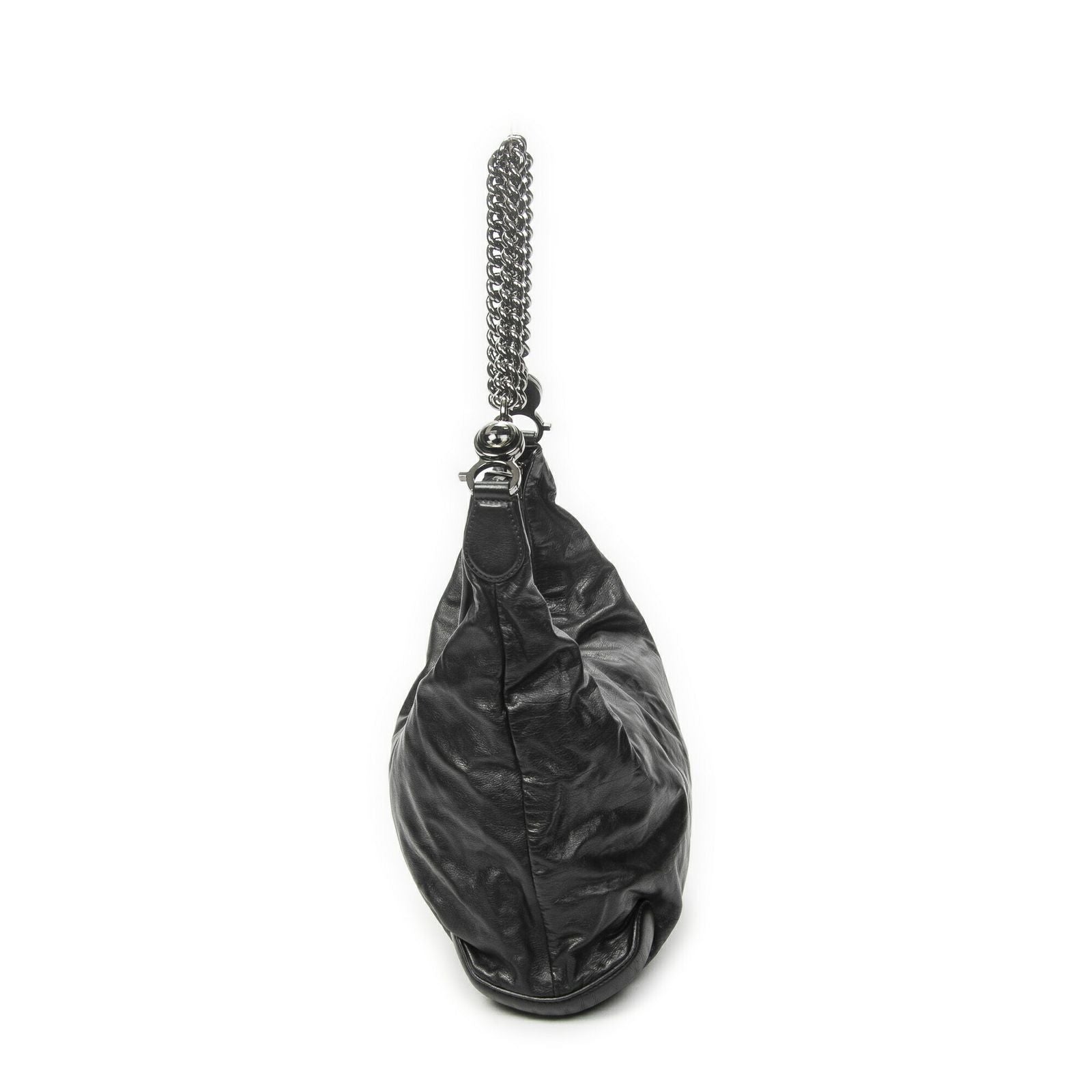 Gucci Medium Galaxy Chain Hobo Black Lambskin Leather — view 3
