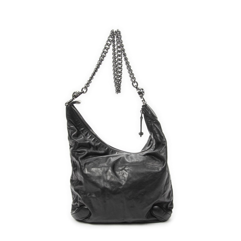 Gucci Medium Galaxy Chain Hobo Black Lambskin Leather — view 5