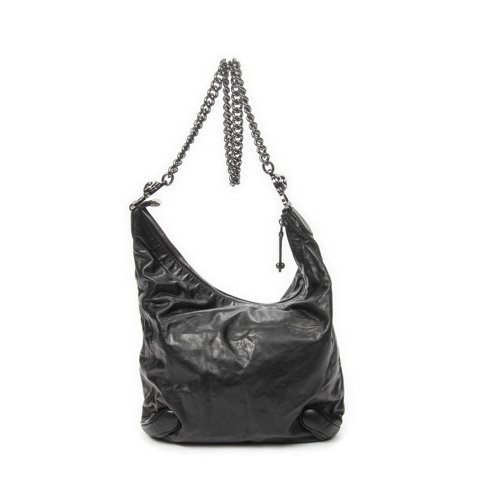 Gucci Medium Galaxy Chain Hobo Black Lambskin Leather — view 5
