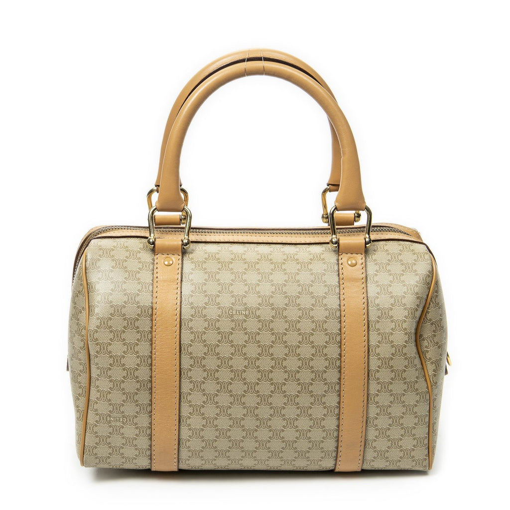 Celine Mini Boston Beige Macadam Canvas Shoulder — view 5