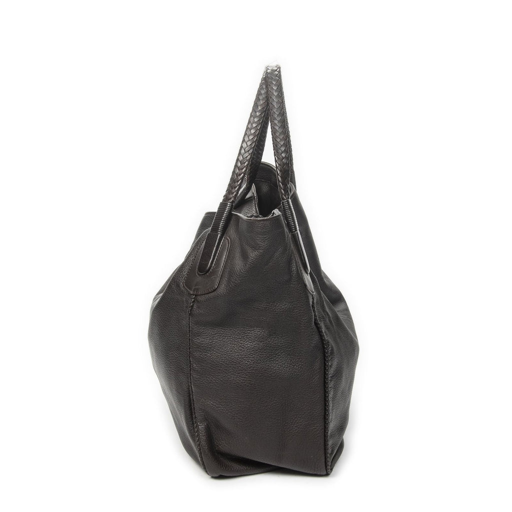 Gucci Large Bamboo Hip Tote Brown Matelasse Deerskin — view 3