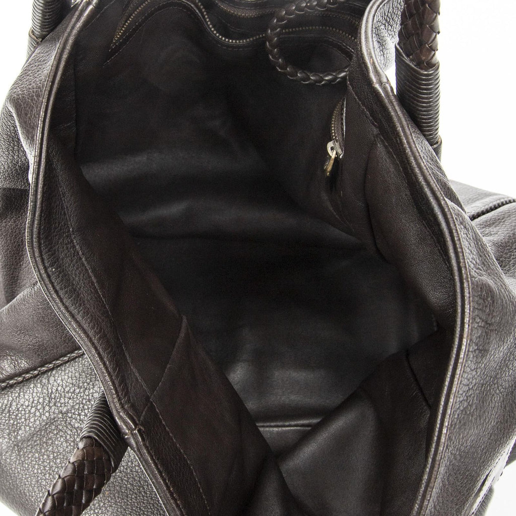Gucci Large Bamboo Hip Tote Brown Matelasse Deerskin — view 9