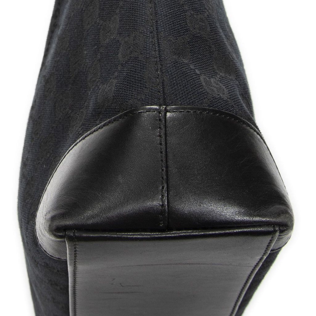Gucci Zip Shopping Tote Black GG Canvas — view 8