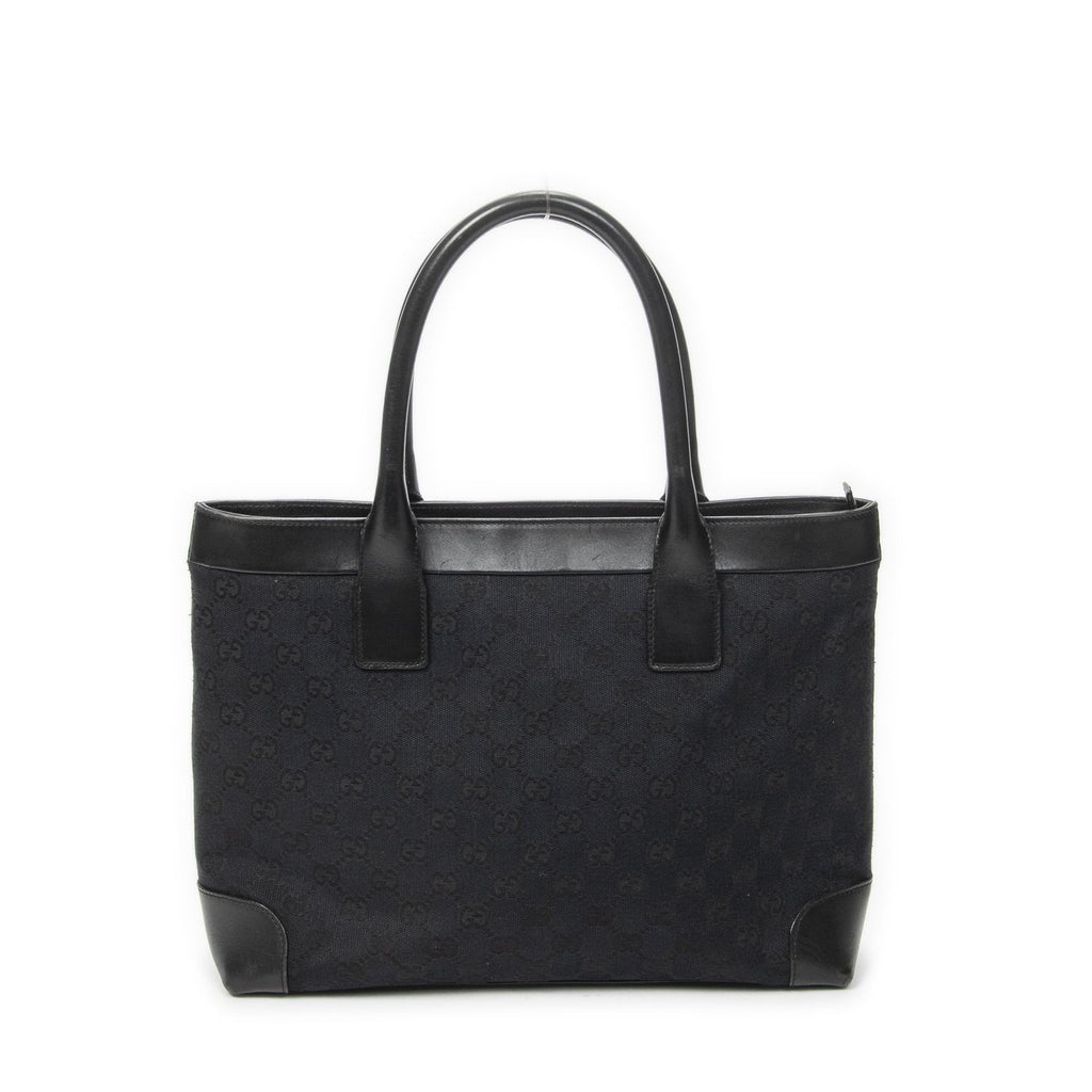 Gucci Zip Shopping Tote Black GG Canvas — view 5