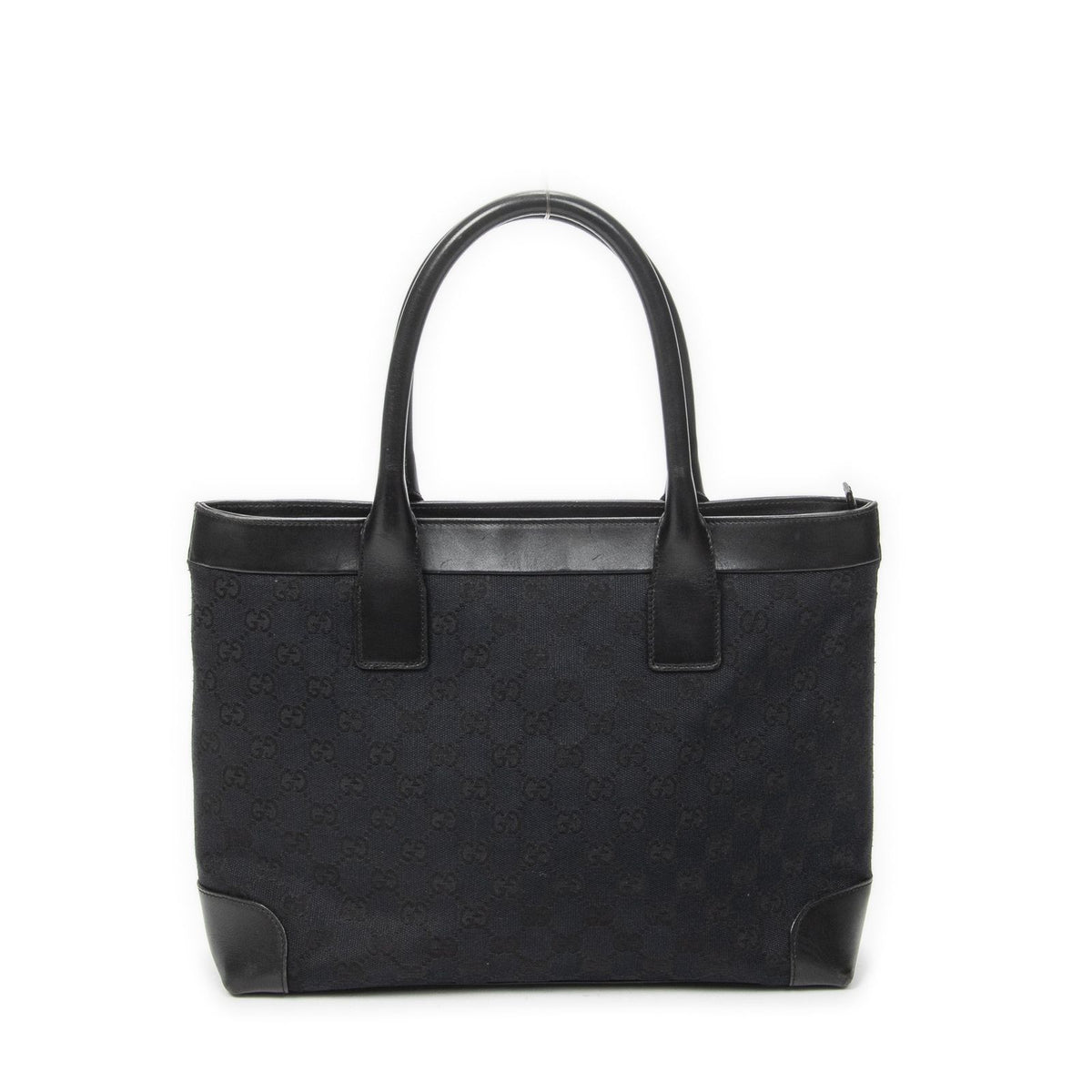 Gucci Zip Shopping Tote Black GG Canvas — view 5