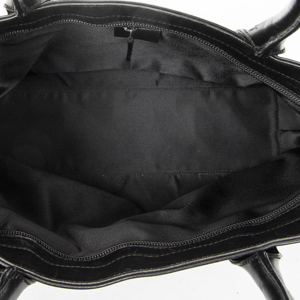 Gucci Zip Shopping Tote Black GG Canvas — view 9