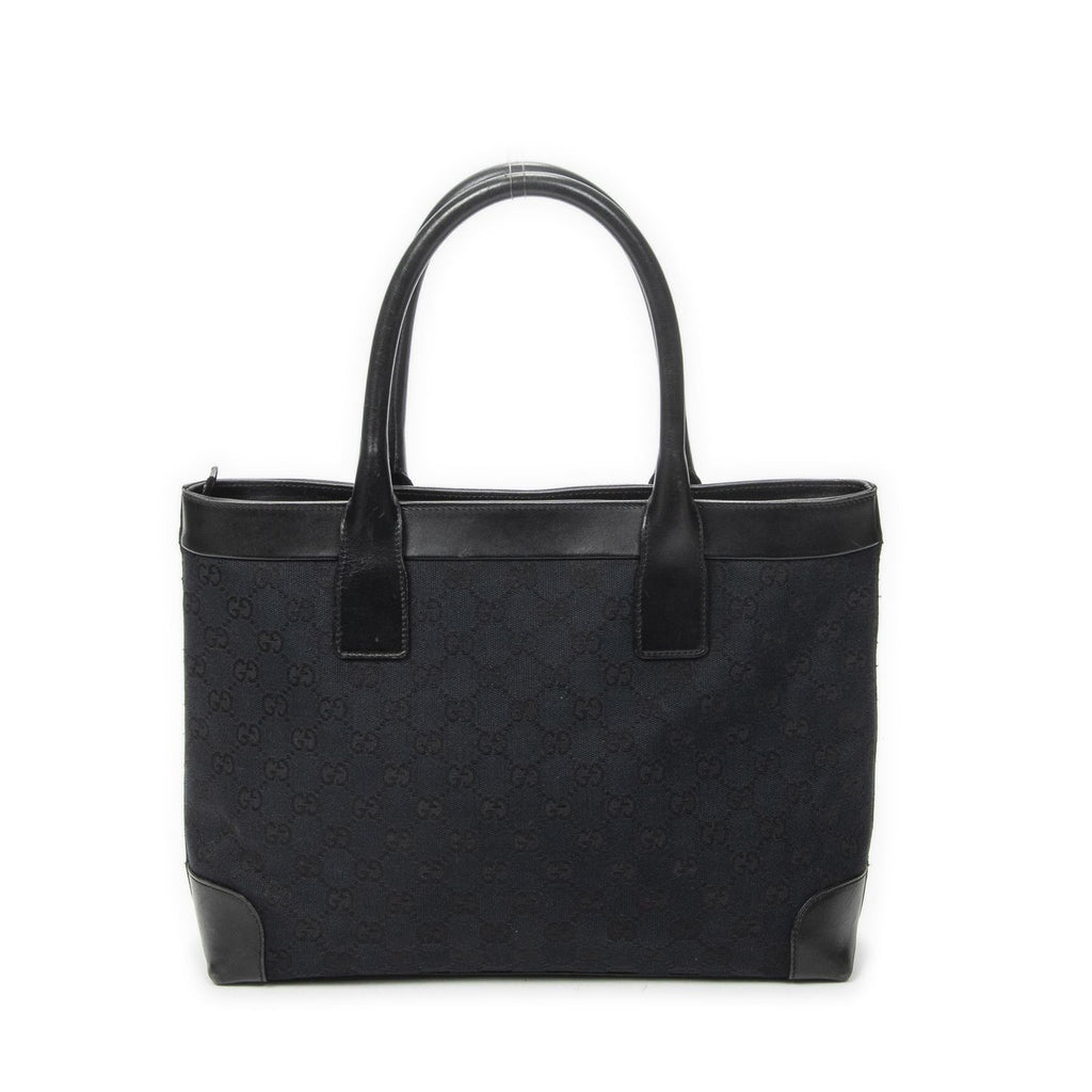 Gucci Zip Shopping Tote Black GG Canvas