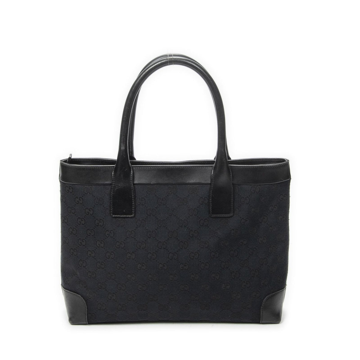 Gucci Zip Shopping Tote Black GG Canvas