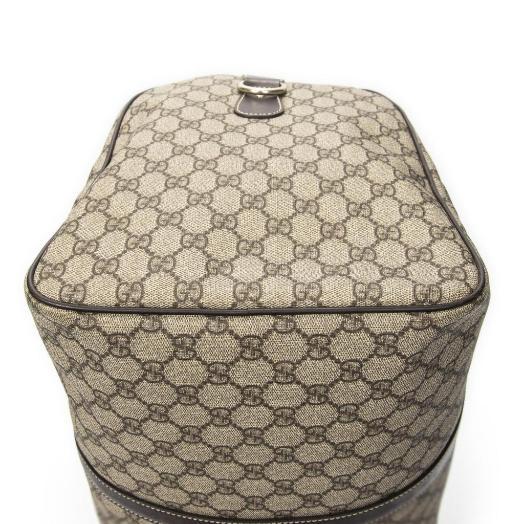 Gucci Medium Duffle Boston Beige Brown Supreme Canvas — view 7