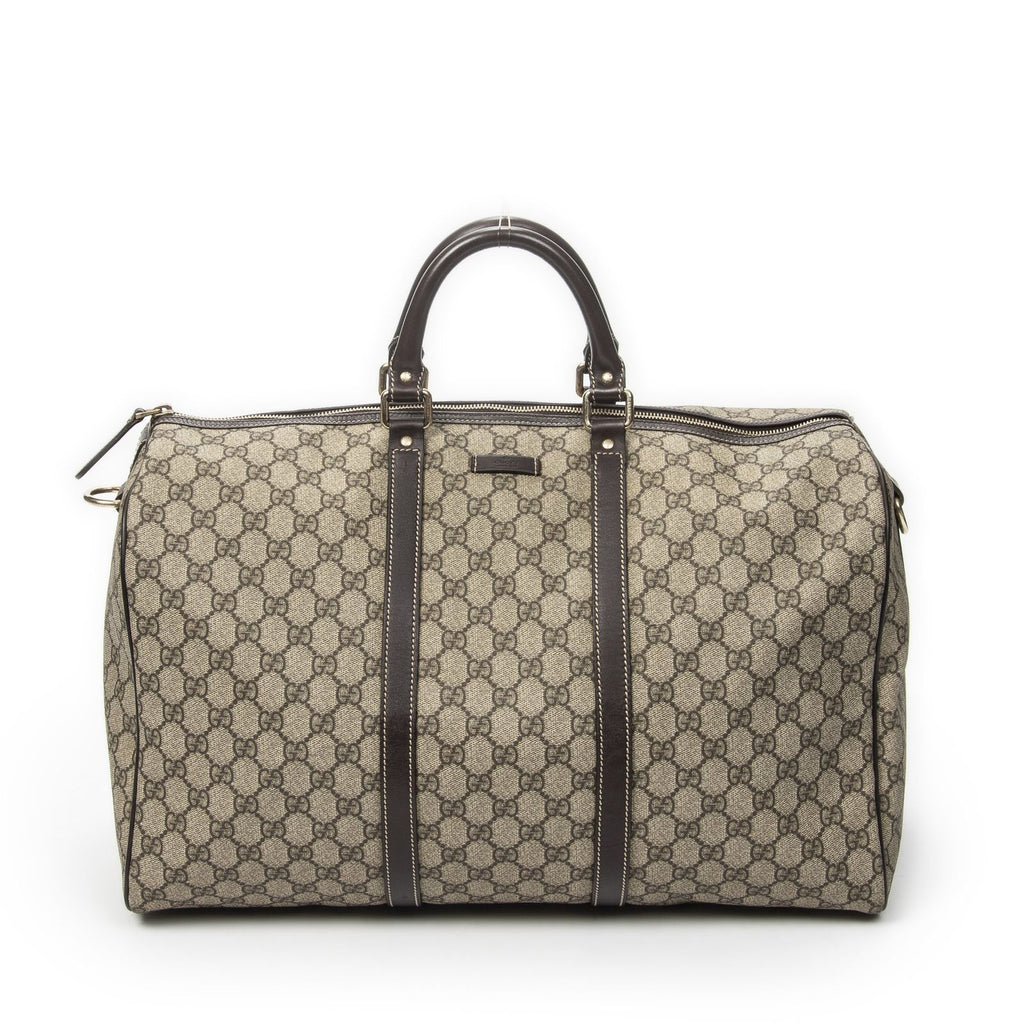 Gucci Medium Duffle Boston Beige Brown Supreme Canvas