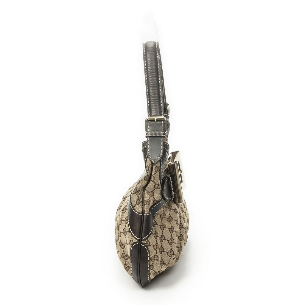 Gucci GG Queen Bow Hobo Beige Brown Canvas — view 4