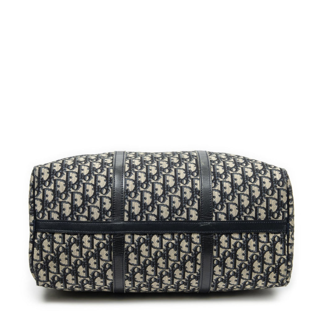 Dior Vintage Boston Navy Beige Trotter Pattern Canvas Shoulder — view 6