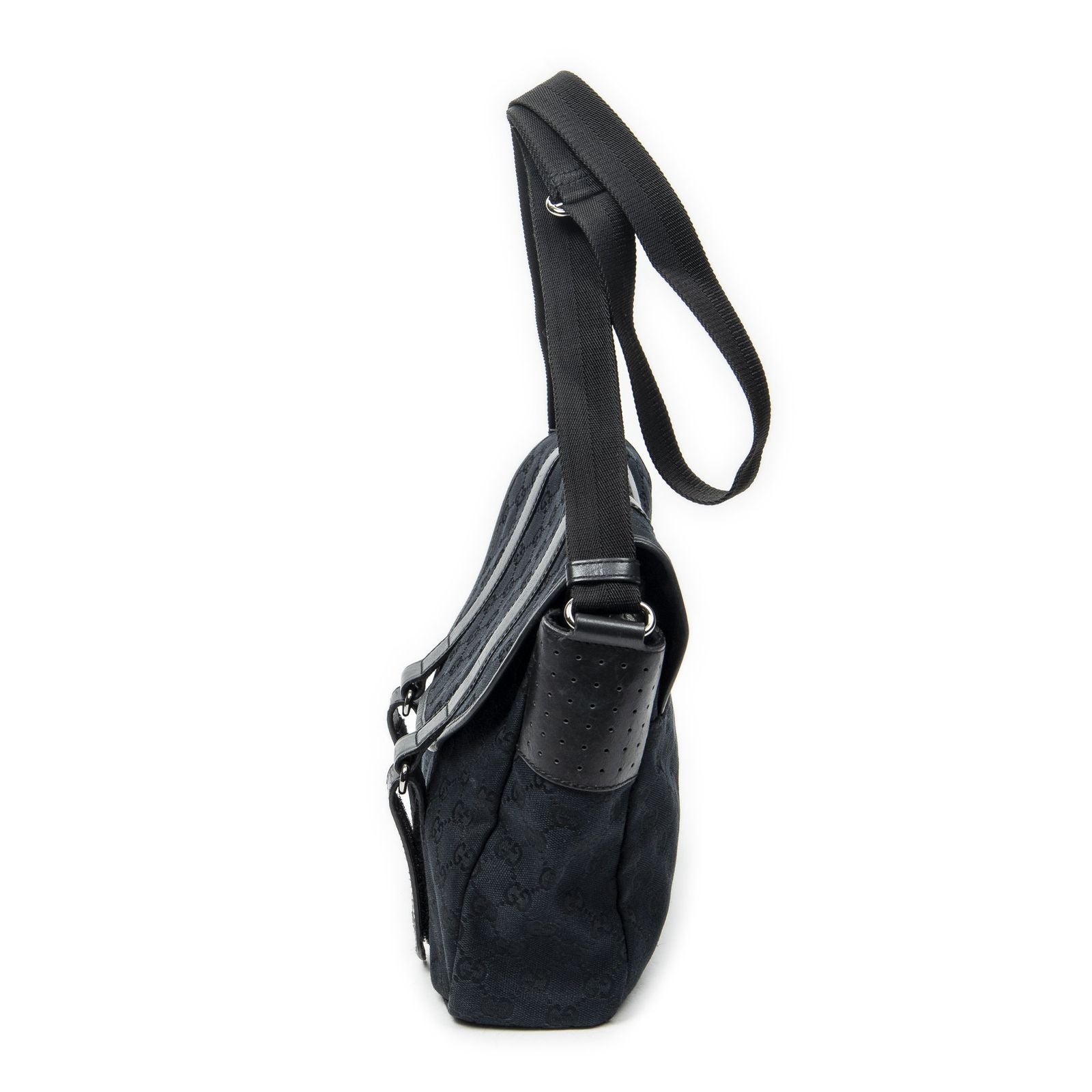 Gucci Flap Messenger Black GG Canvas — view 3