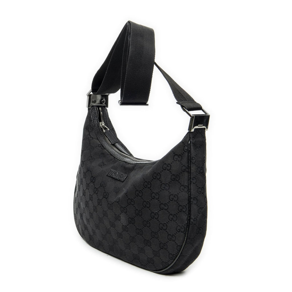 Gucci Round Zip Messenger Black GG Canvas — view 2