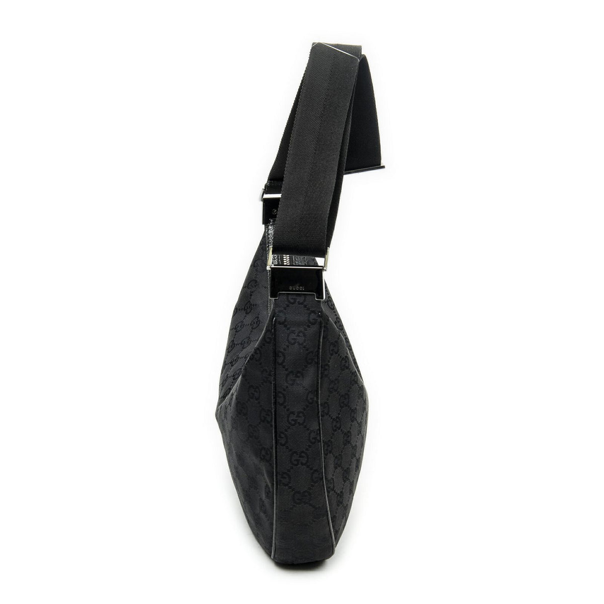 Gucci Round Zip Messenger Black GG Canvas — view 4