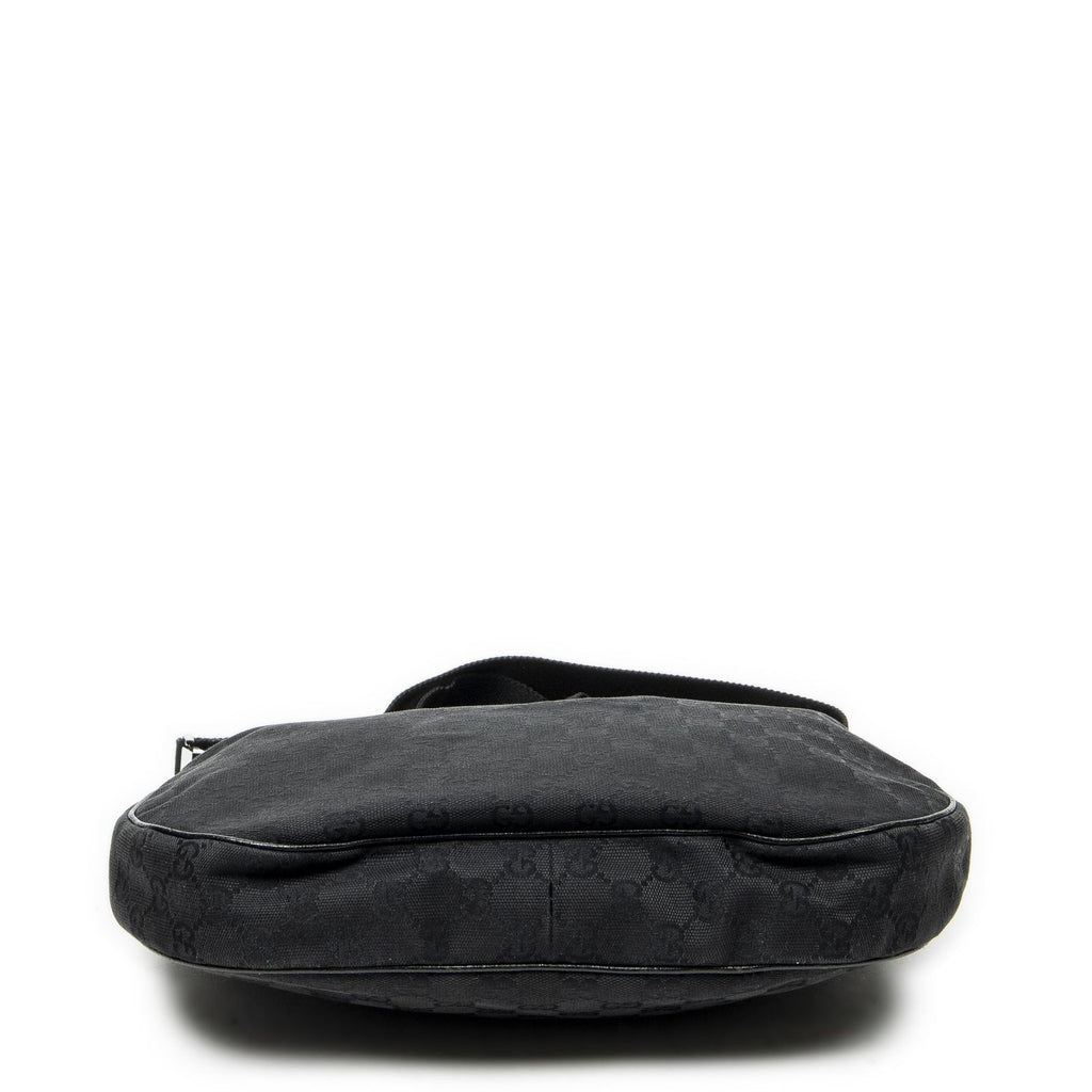 Gucci Round Zip Messenger Black GG Canvas — view 6