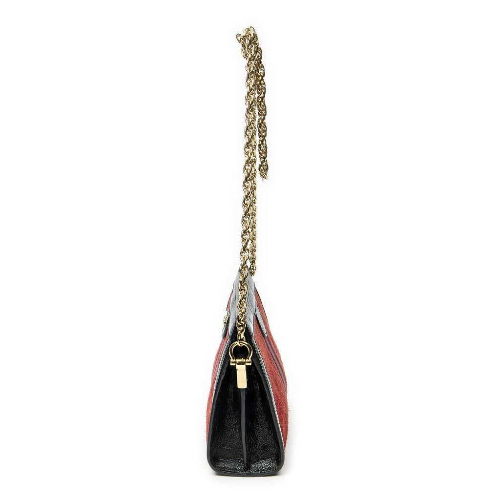 Gucci Small GG Ophidia Red Black Suede Leather Messenger — view 3