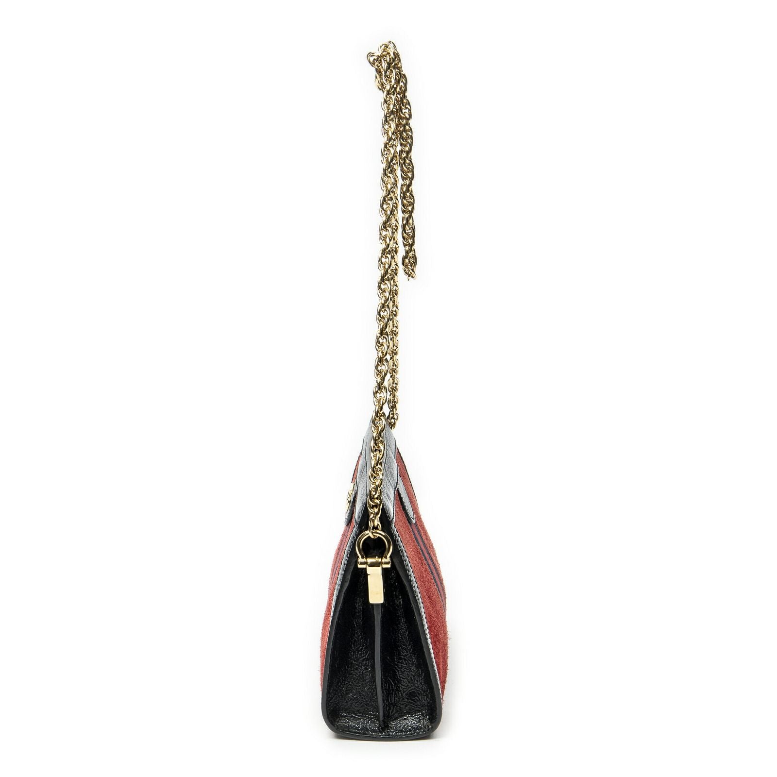 Gucci Small GG Ophidia Red Black Suede Leather Messenger — view 3