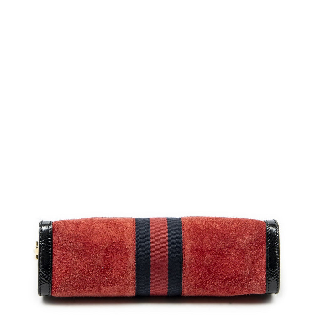 Gucci Small GG Ophidia Red Black Suede Leather Messenger — view 6