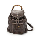 Gucci Mini Bamboo Backpack Dark Brown Calfskin Leather