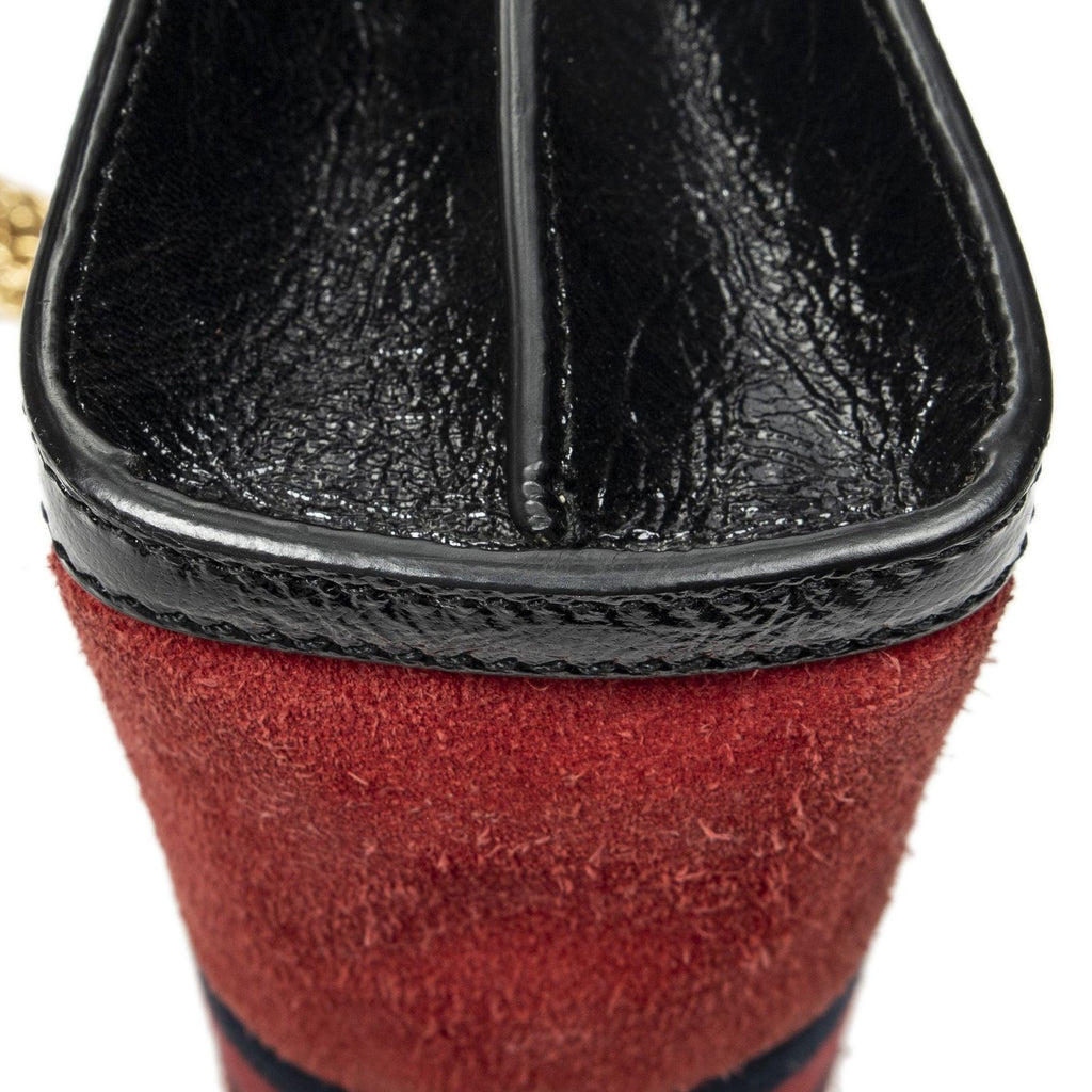Gucci Small GG Ophidia Red Black Suede Leather Messenger — view 8