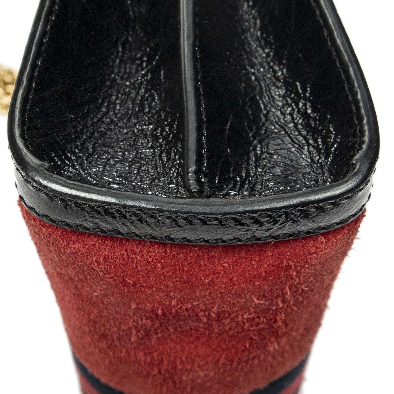 Gucci Small GG Ophidia Red Black Suede Leather Messenger — view 8