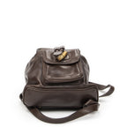 Gucci Mini Bamboo Backpack Dark Brown Calfskin Leather — view 6