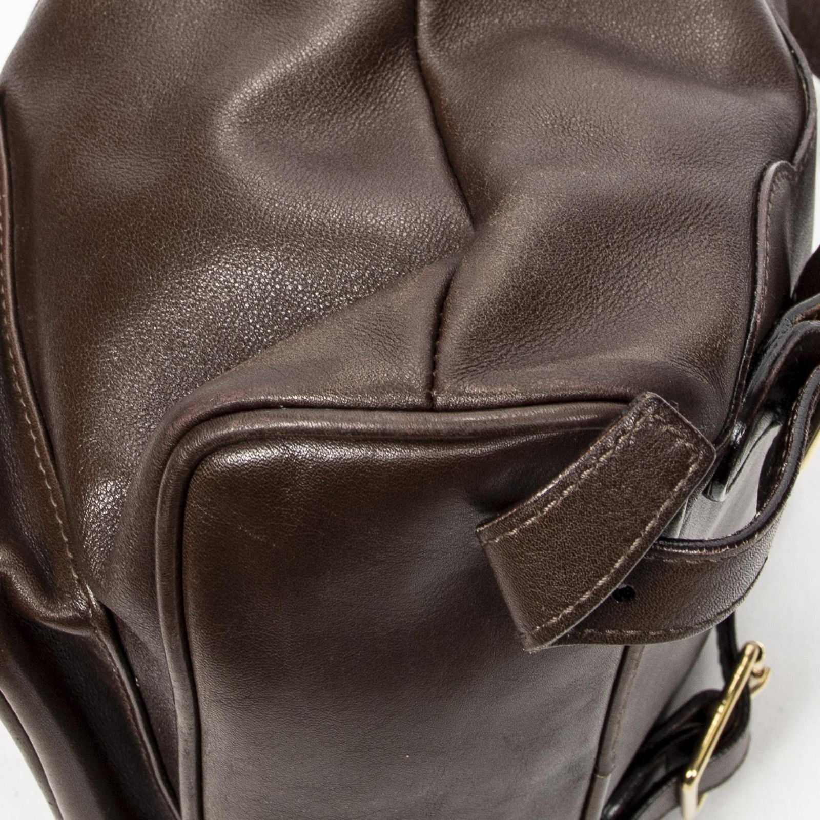 Gucci Mini Bamboo Backpack Dark Brown Calfskin Leather — view 8