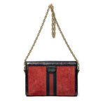Gucci Small GG Ophidia Red Black Suede Leather Messenger — view 5