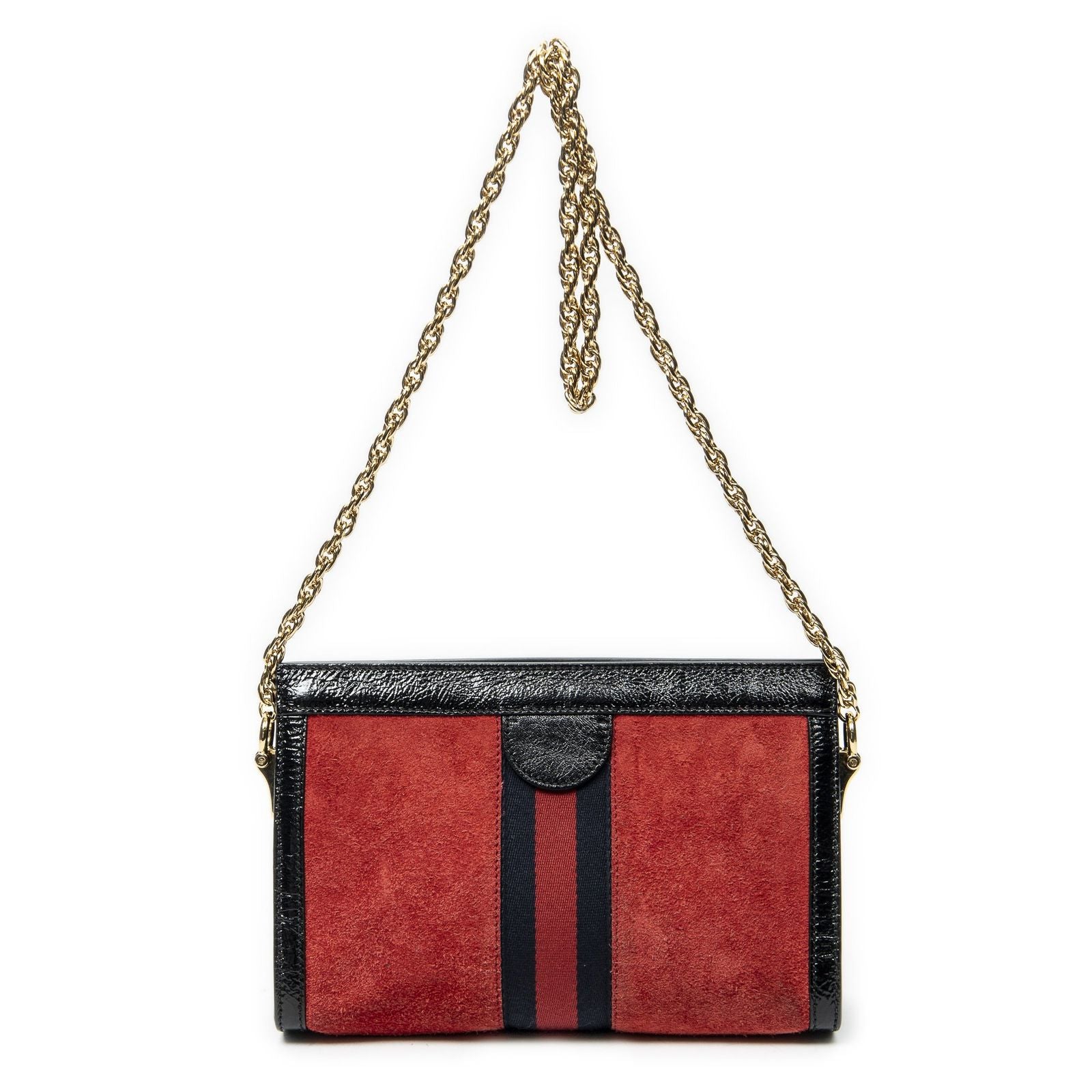 Gucci Small GG Ophidia Red Black Suede Leather Messenger — view 5