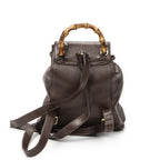 Gucci Mini Bamboo Backpack Dark Brown Calfskin Leather — view 5