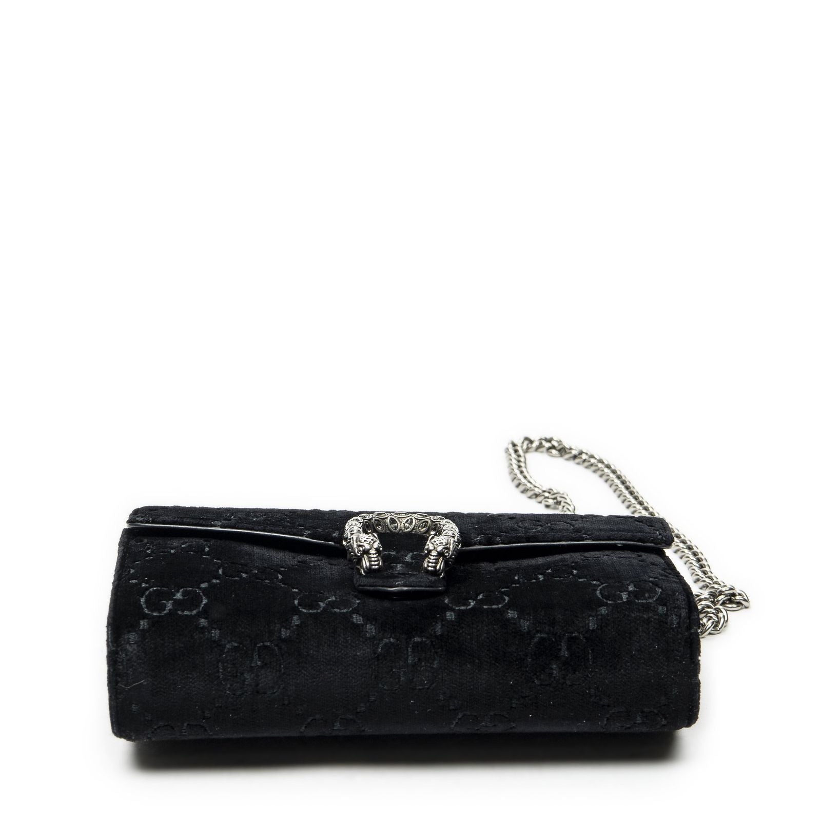 Gucci Dionysus Chain Wallet Black GG Canvas — view 6
