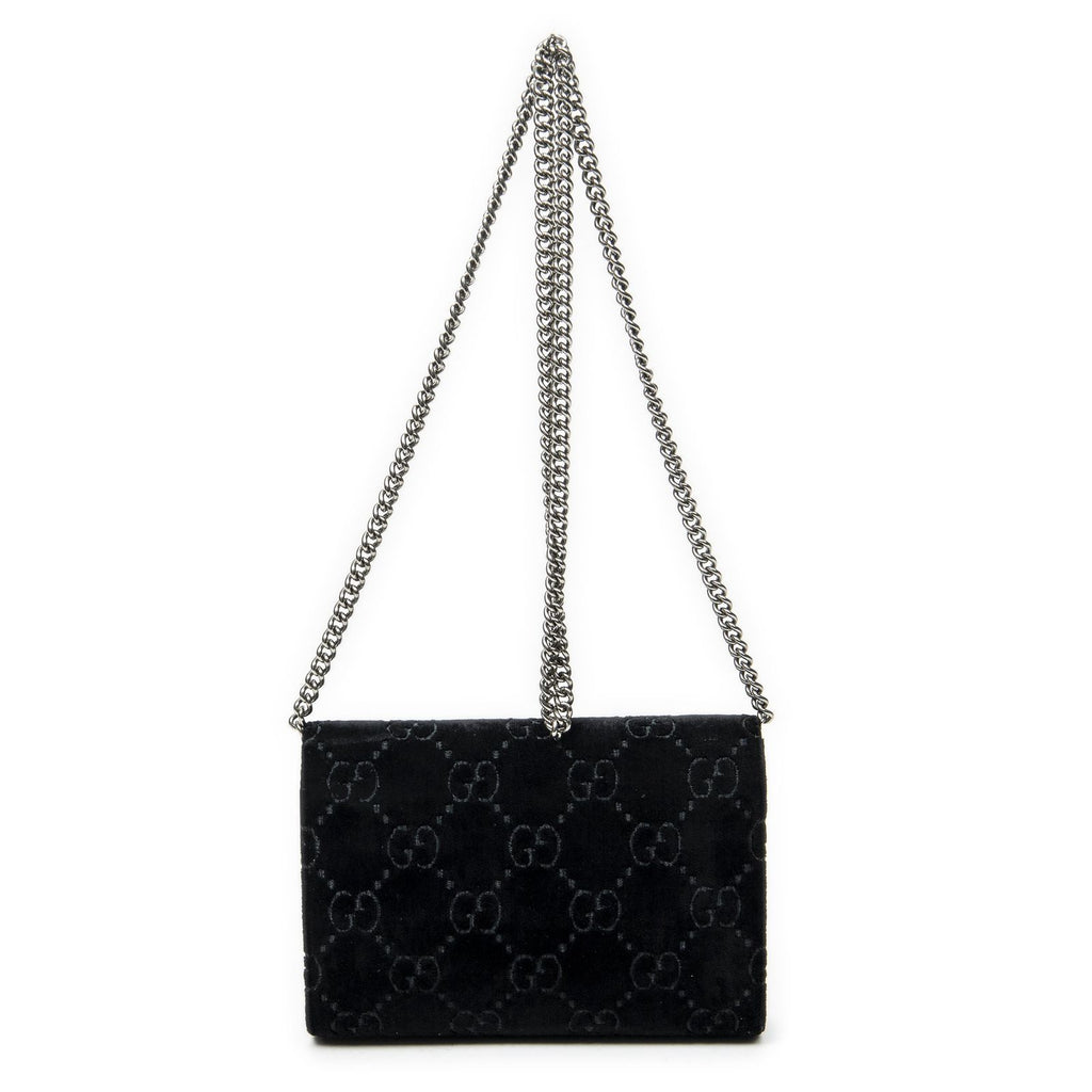 Gucci Dionysus Chain Wallet Black GG Canvas — view 5