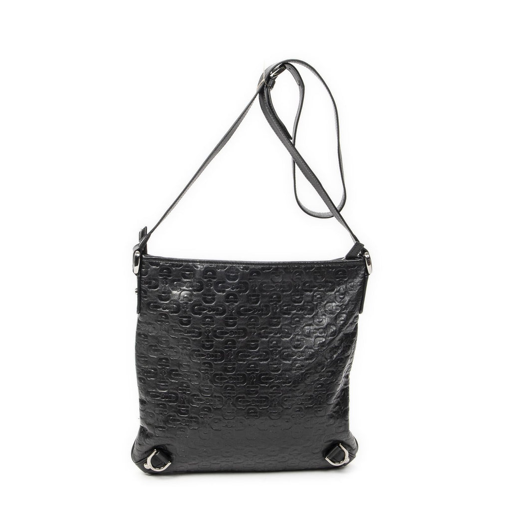 Gucci Abbey D Ring Crossbody Black Horsebit Embossed Leather — view 5