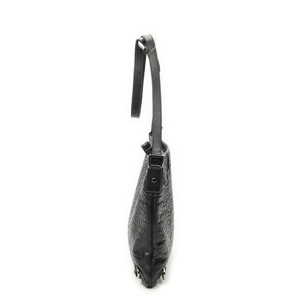 Gucci Abbey D Ring Crossbody Black Horsebit Embossed Leather — view 3