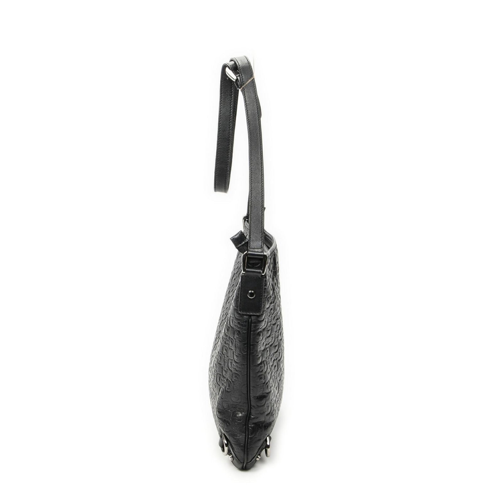 Gucci Abbey D Ring Crossbody Black Horsebit Embossed Leather — view 3