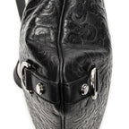 Gucci Abbey D Ring Crossbody Black Horsebit Embossed Leather — view 7