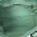 Gucci Small Shoulder Tote Teal Beige GG Canvas — view 9