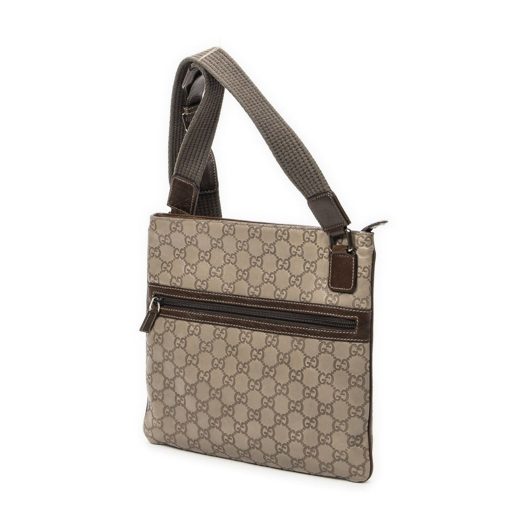 Gucci Front Pocket Flat Messenger Light Brown Guccissima Bag — view 2