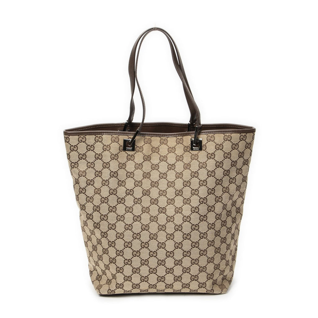 Gucci Height Long Tote Brown Beige GG Canvas