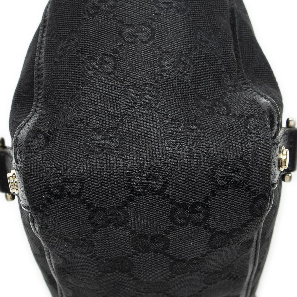 Gucci Small Abbey D Ring Tote Black GG Canvas — view 8