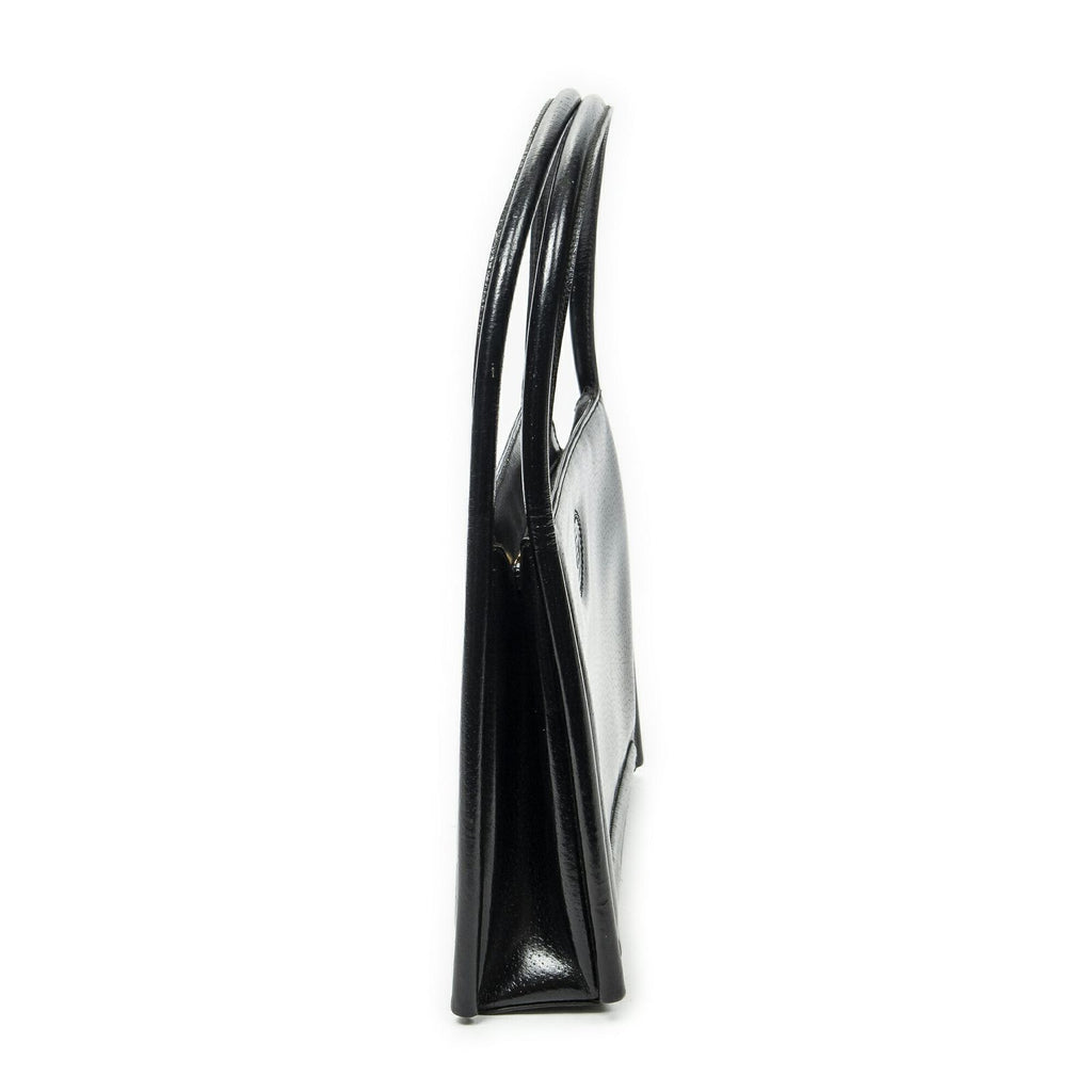 Gucci Vintage Rectangular Top Handle Black Gray Calfskin Leather — view 4