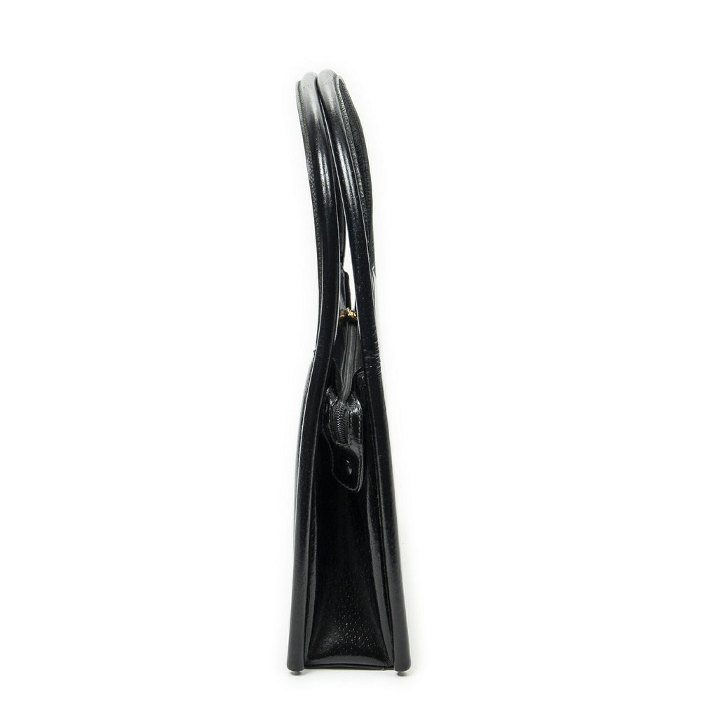 Gucci Vintage Rectangular Top Handle Black Gray Calfskin Leather — view 3