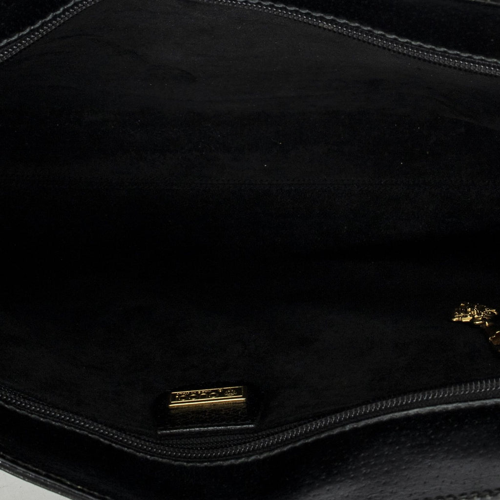 Gucci Vintage Rectangular Top Handle Black Gray Calfskin Leather — view 9