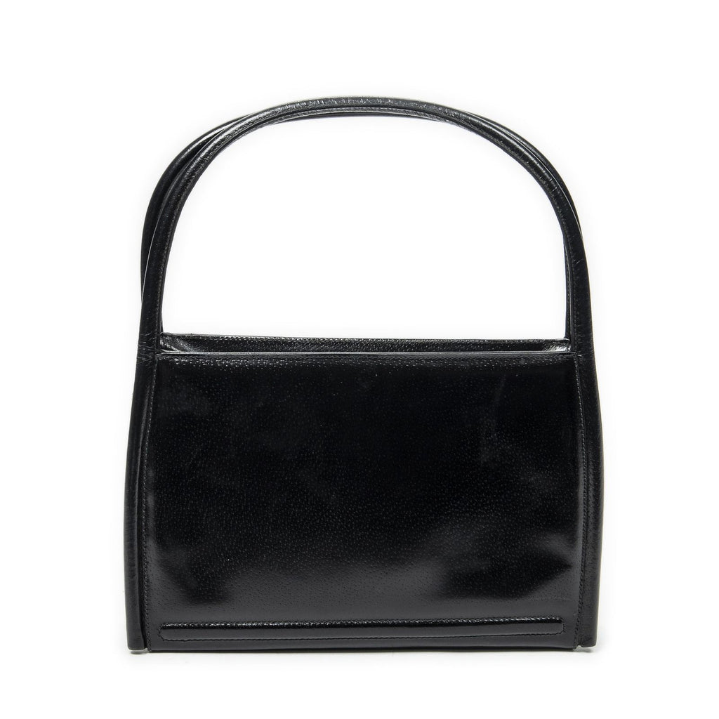Gucci Vintage Rectangular Top Handle Black Gray Calfskin Leather — view 5