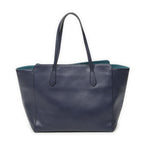 Gucci Swing Tote Navy Teal Gray Calfskin Leather — view 5
